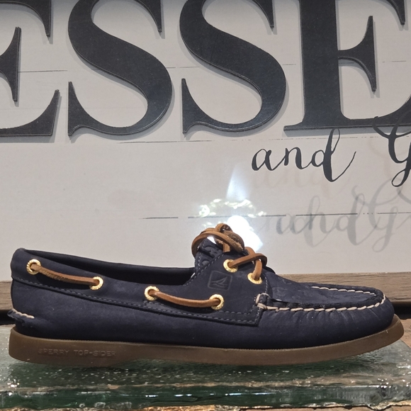 Sperry Shoes - Sperry Blue and Tan Boat Wmn 5.5